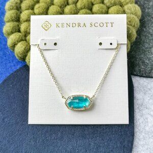 Kendra Scott Elisa Aqua Kyocera Opal Pendant Necklace / Gold